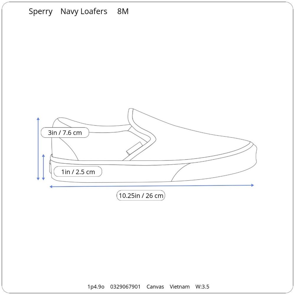 Sperry Top-Sider Navy Blue Canvas Leather Rope Slip On Loafers Women's 8M - Picture 10 of 10